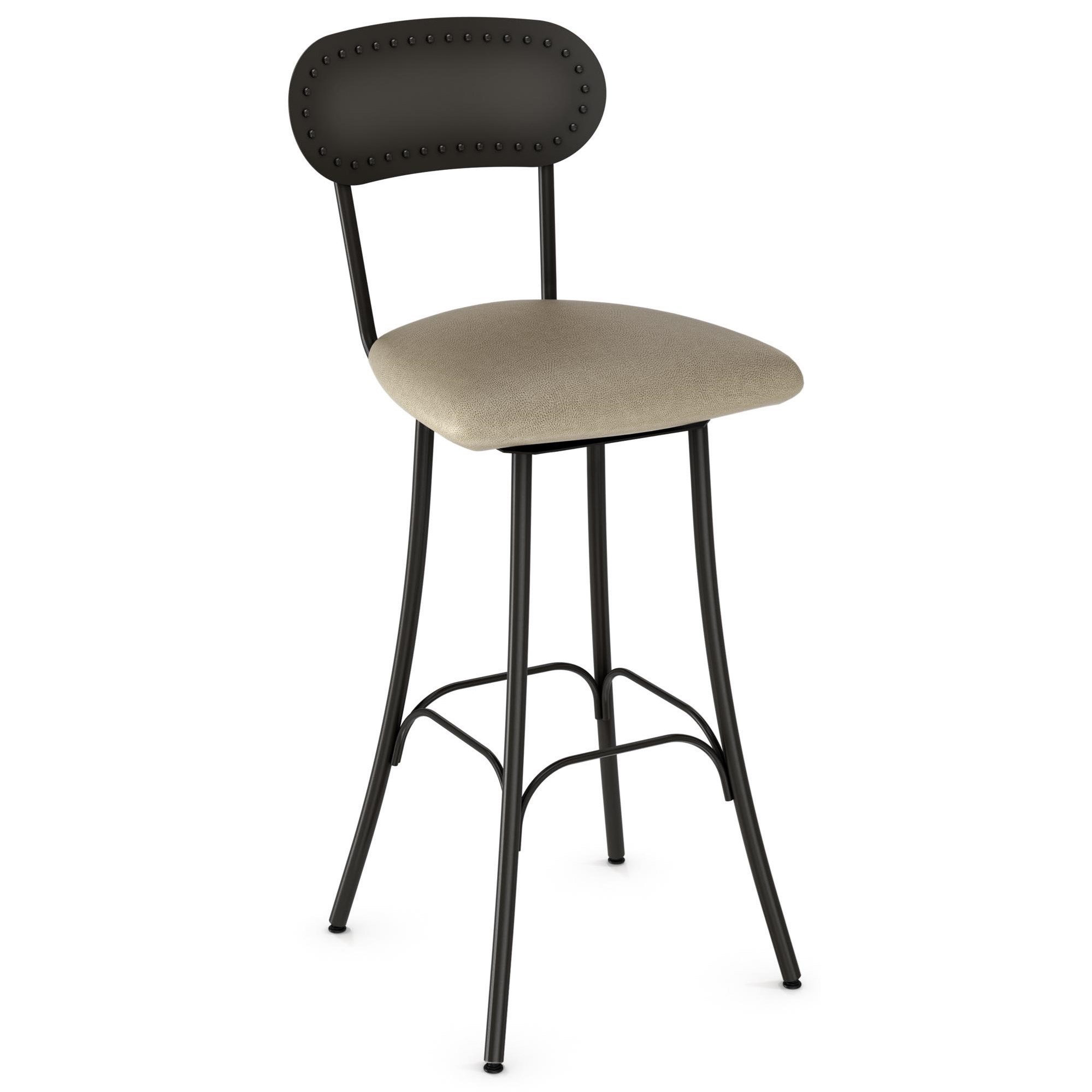 Amisco Industrial Amisco 26" Bean Swivel Stool with Upholstered Seat